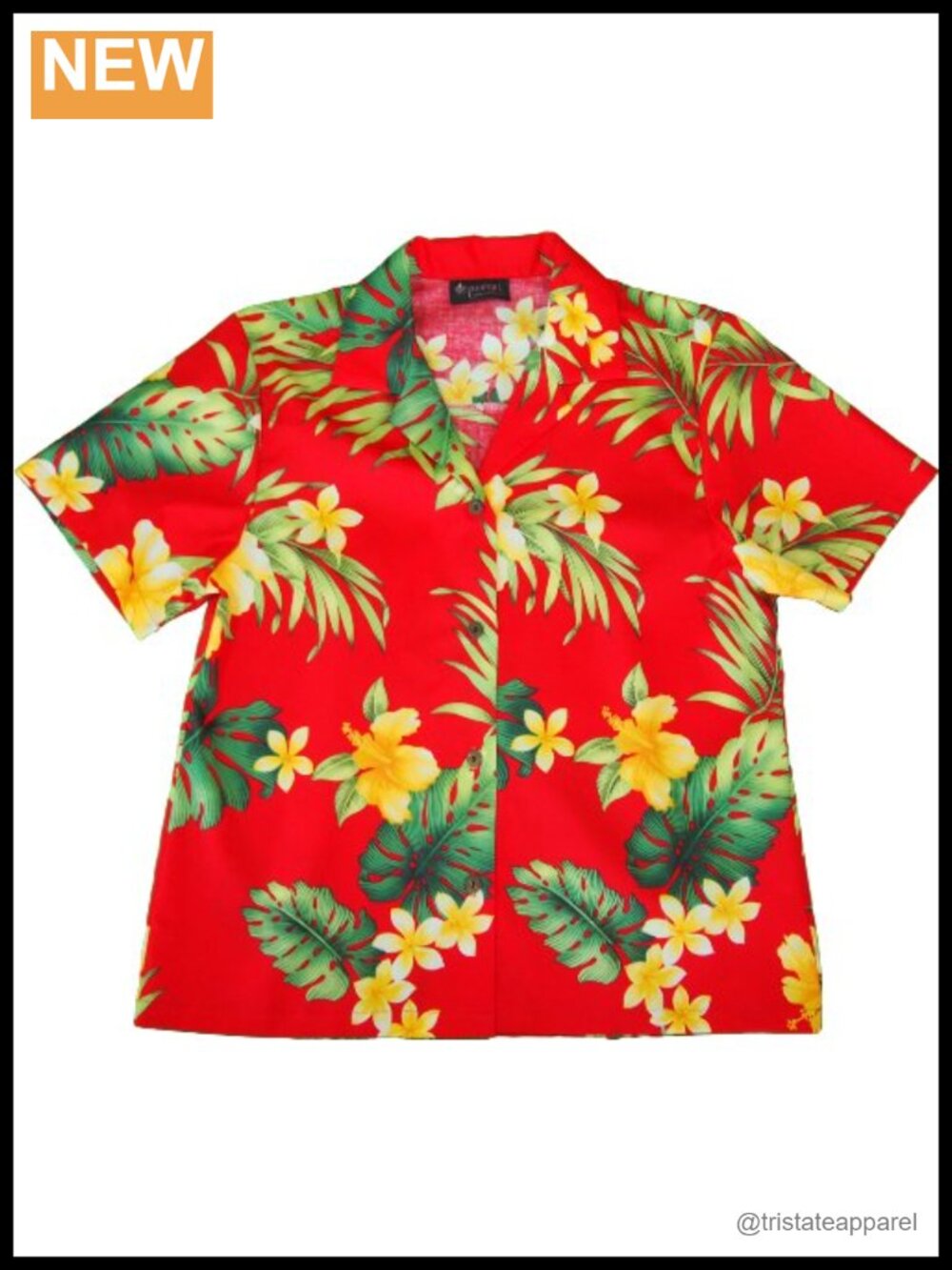 Tropical Hibiscus Camp Shirt Women's Short Sleeve Cotton Button Down